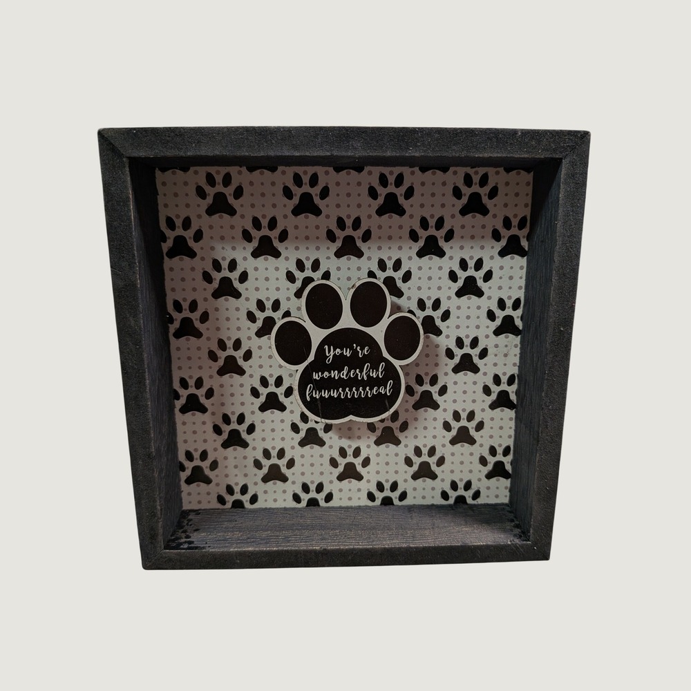 Paw Print Shadow Box Wall Decor Youre Wonderful Furreal